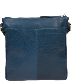 Avril' Snorkel Blue Leather Cross Body Bag