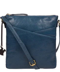 Avril' Snorkel Blue Leather Cross Body Bag