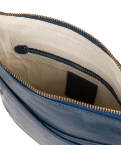 Avril' Snorkel Blue Leather Cross Body Bag
