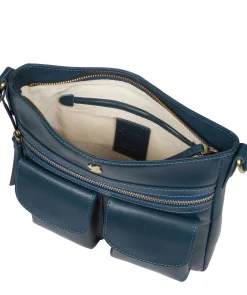 Baby Bon' Snorkel Blue Leather Cross Body Bag