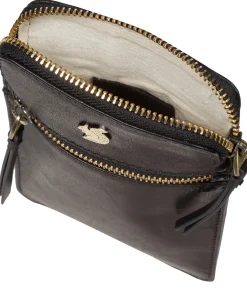 Bambino' Black Leather Cross Body Phone Bag