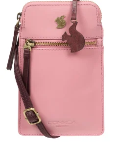 Bambino' Blush & Plum Leather Cross Body Phone Bag