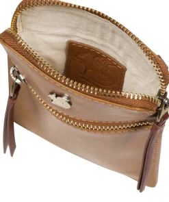 Bambino' Dark Tan & Conker Brown Leather Cross Body Phone Bag