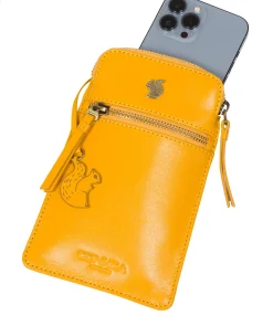 Bambino' Lemon Drop Leather Cross Body Phone Bag