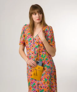 Bambino' Lemon Drop Leather Cross Body Phone Bag