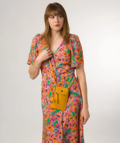 Bambino' Lemon Drop Leather Cross Body Phone Bag