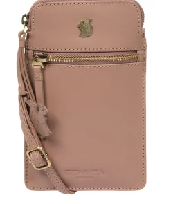 Bambino' Natural Taupe Leather Cross Body Phone Bag