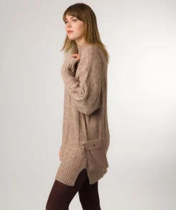 Bambino' Natural Taupe Leather Cross Body Phone Bag