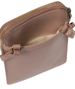 Bambino' Natural Taupe Leather Cross Body Phone Bag