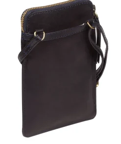Bambino' Navy Leather Cross Body Phone Bag