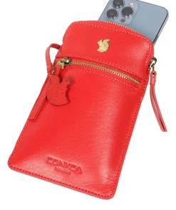 Bambino' Orangeade Leather Cross Body Phone Bag