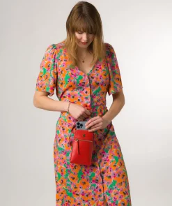 Bambino' Orangeade Leather Cross Body Phone Bag