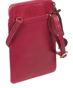 Bambino' Orchid Leather Cross Body Phone Bag