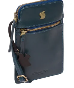 Bambino' Snorkel Blue Leather Cross Body Phone Bag