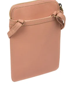 Bambino' Subtle Pink Leather Cross Body Phone Bag