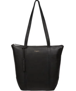 Banbury' Black Leather Tote Bag