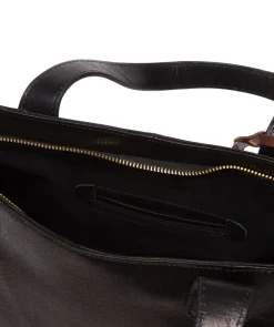 Bay' Black Leather Tote Bag