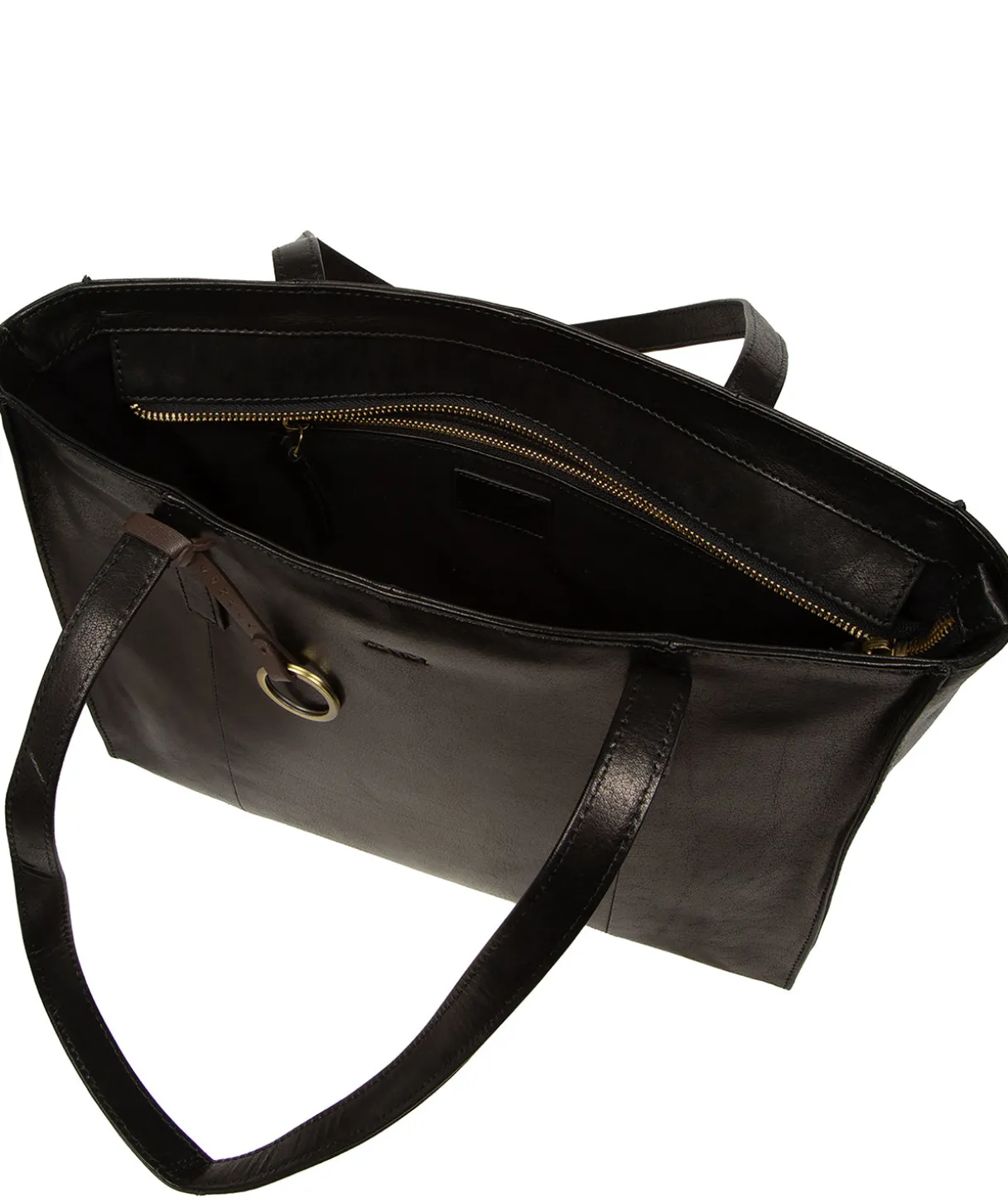 Bella' Black Leather Tote Bag