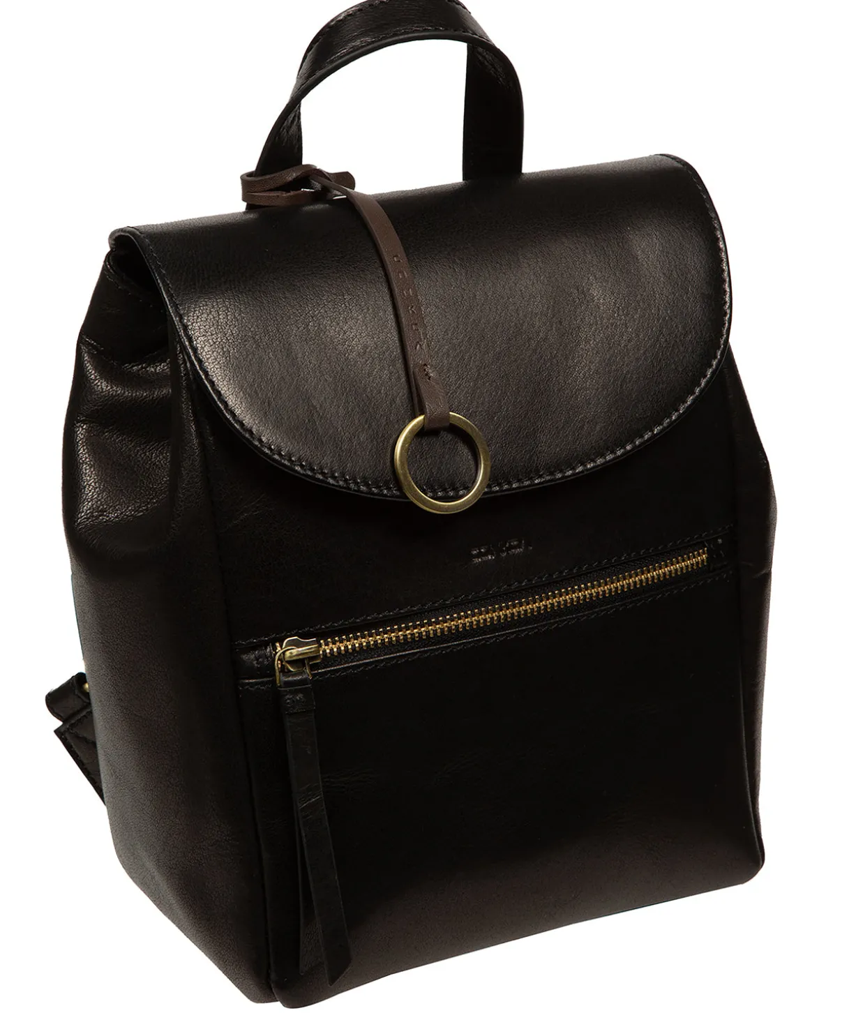 Belle' Black Leather Backpack