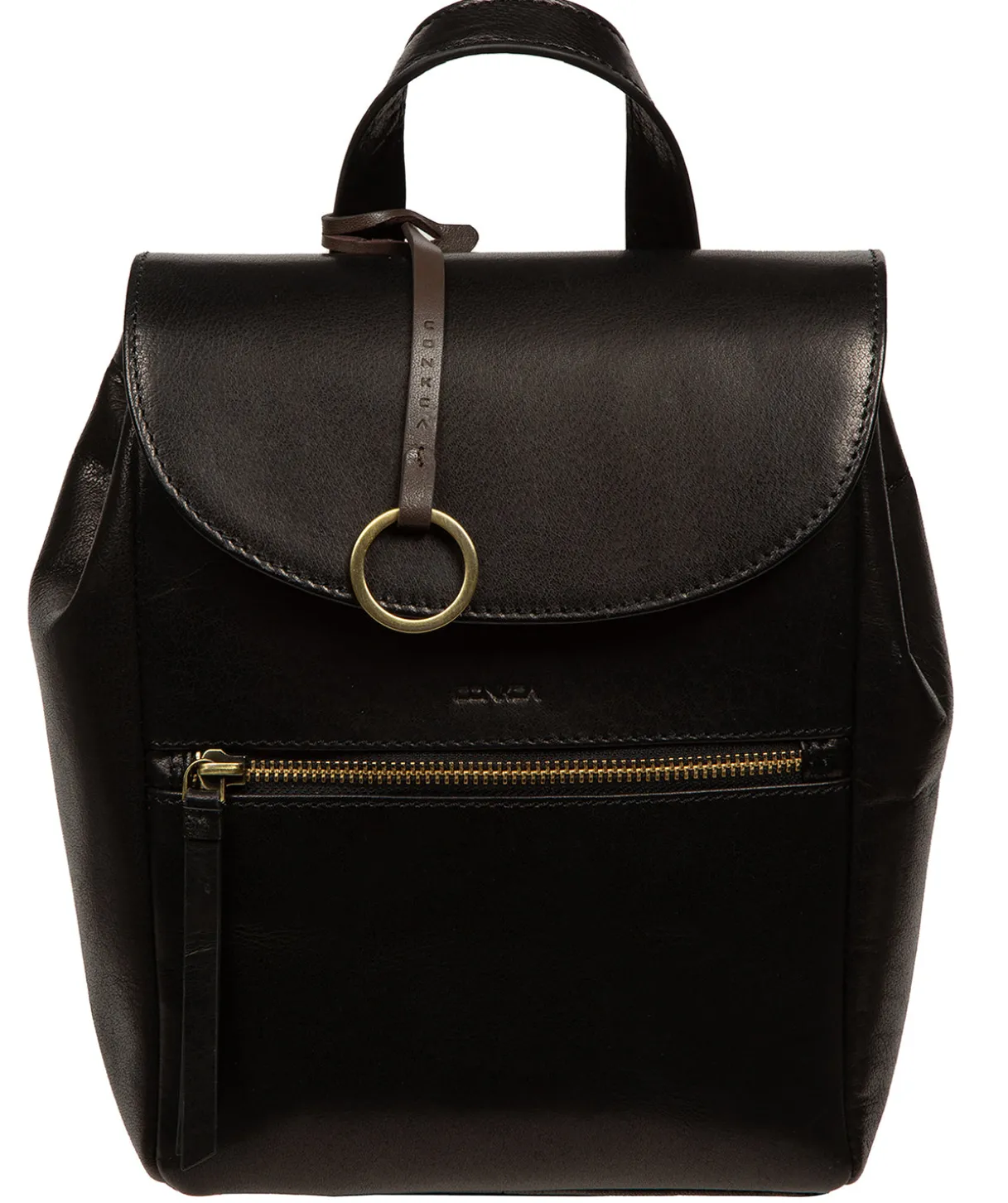 Belle' Black Leather Backpack