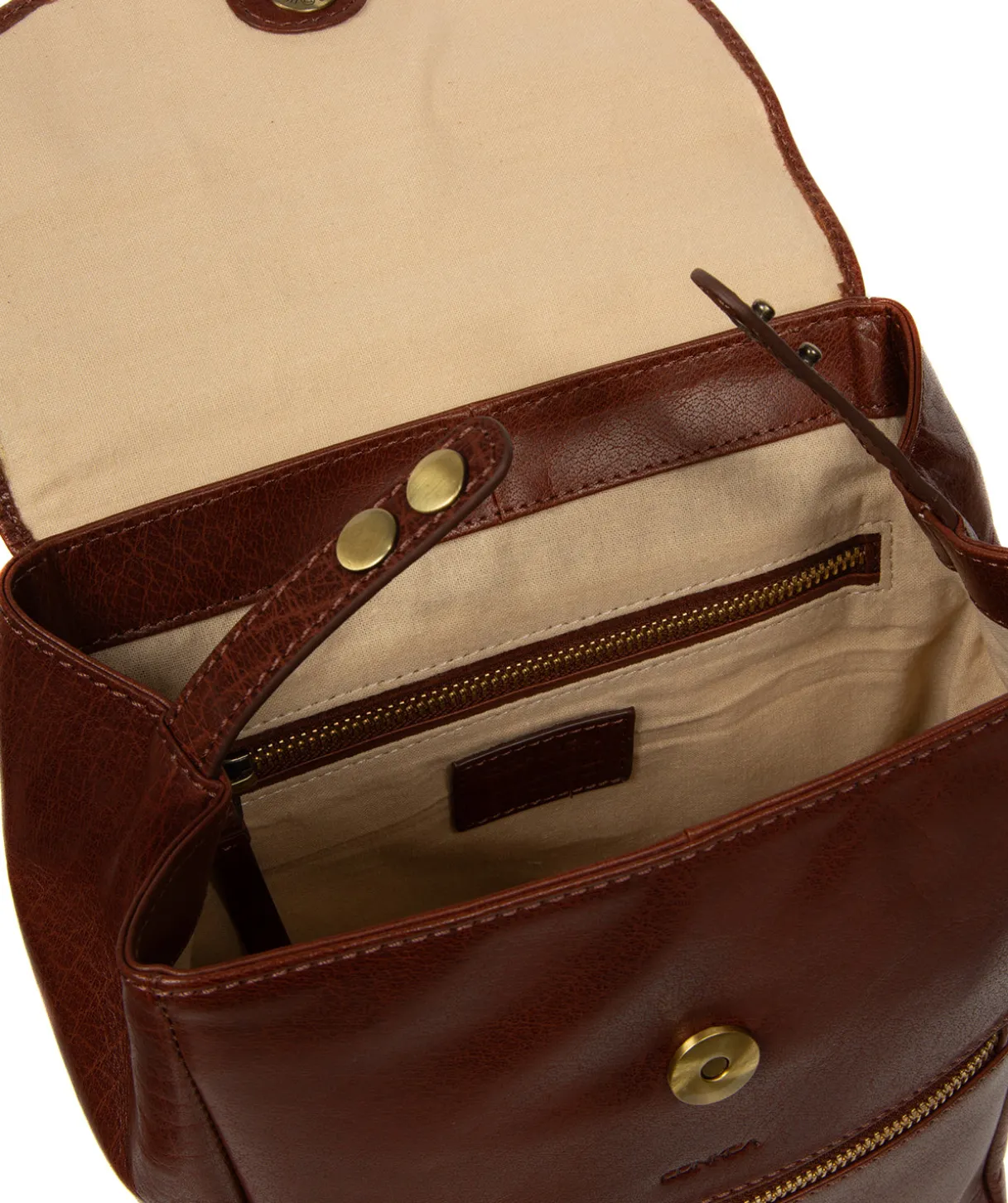 Belle' Conker Brown Leather Backpack