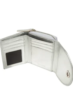 Belle' Metallic Silver Leather Purse