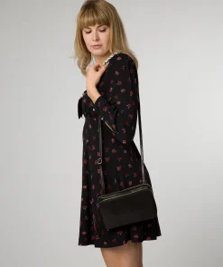 Birdie' Black Leather Cross Body Bag