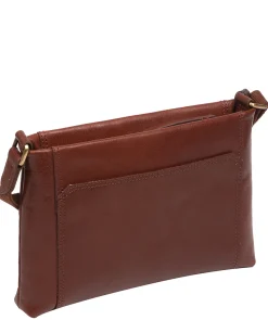 Blossom' Conker Brown Leather Cross Body Bag