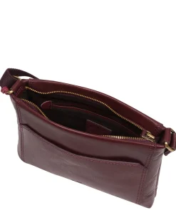 Blossom' Plum Leather Cross Body Bag