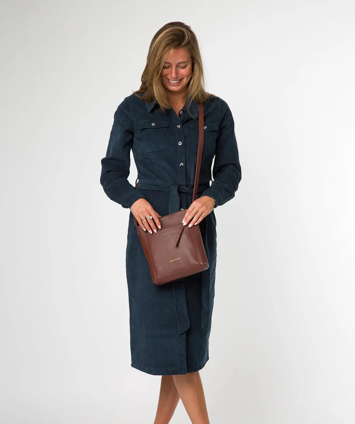 Bodham' Chestnut Leather Cross Body Bag