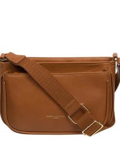 Bree' Oak Nappa Leather Cross Body Bag