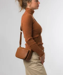 Bree' Oak Nappa Leather Cross Body Bag