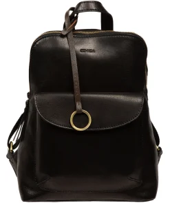 Brielle' Black Leather Backpack
