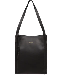 Brighton' Black Leather Shopper Bag