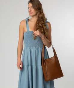 Brighton' Tan Leather Shopper Bag