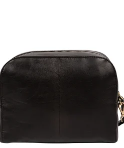Brompton' Black Leather Make-Up Bag