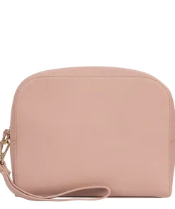 Brompton' Blush Pink Leather Make-Up Bag