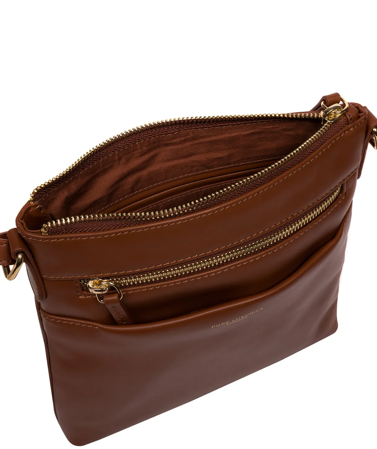 Brooke' Caramel Leather Cross Body Bag