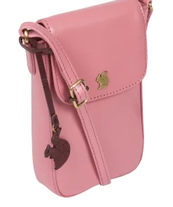 Buzz' Blush Leather Cross Body Phone Bag