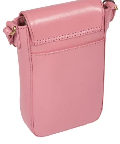 Buzz' Blush Leather Cross Body Phone Bag