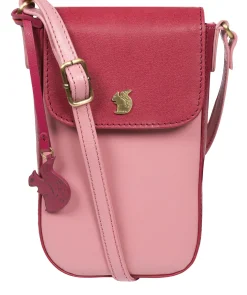Buzz' Blush & Orchid Leather Cross Body Phone Bag