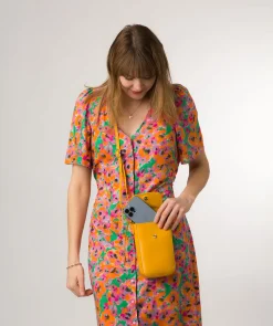 Buzz' Lemon Drop Leather Cross Body Phone Bag