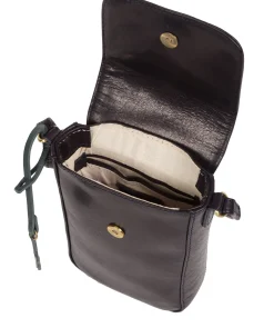 Buzz' Navy Leather Cross Body Phone Bag