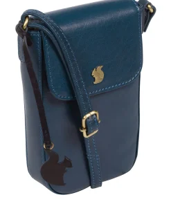 Buzz' Snorkel Blue Leather Cross Body Phone Bag