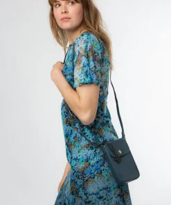 Buzz' Snorkel Blue Leather Cross Body Phone Bag