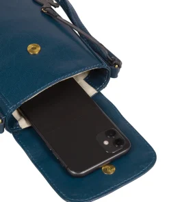 Buzz' Snorkel Blue Leather Cross Body Phone Bag
