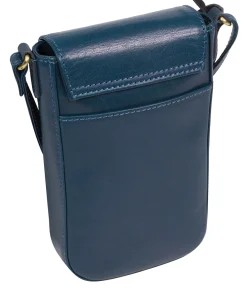 Buzz' Snorkel Blue Leather Cross Body Phone Bag