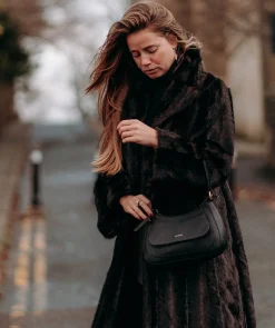 Calista' Black Leather Grab Bag