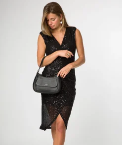 Calista' Black Leather Grab Bag