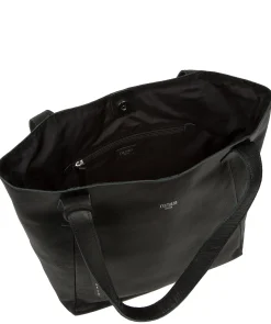 Cami' Black Leather Tote Bag